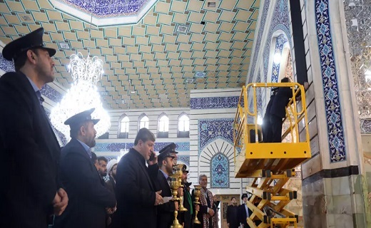 حرم حضرت معصومه(س) سیاهپوش شهادت یاس نبوی +تصاویر