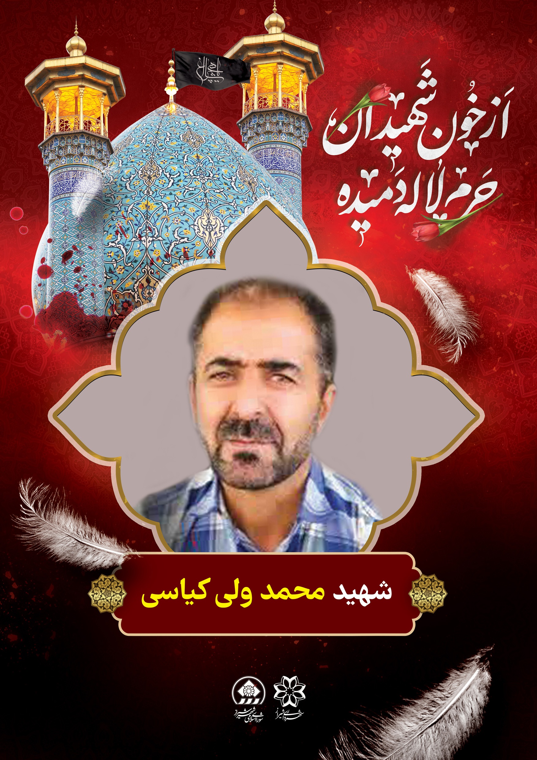 شهید محمد ولی کیاسی آینه های شکسته در حادثه تروریستی حرم شاهچراغ