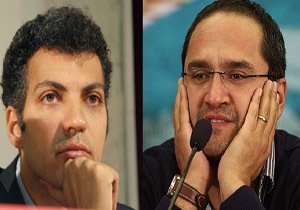 عادل فردوسی‌پور و رامبد جوان داوران مسابقه فن بیان دانشگاه امیرکبیر