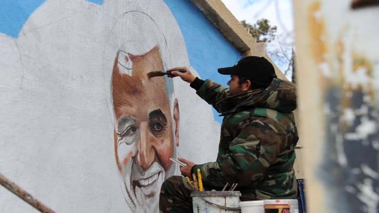 جسارت کنندگان به دیوار نگاره شهید سلیمانی دستگیر شدند + فیلم