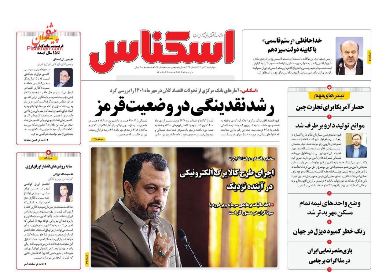 شرط اجرای کالابرگ الکترونیکی/ رشد نقدینگی در وضعیت قرمز