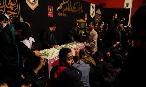 مراسم تشییع شهید زینال زاده و رضا زاده در مشهد