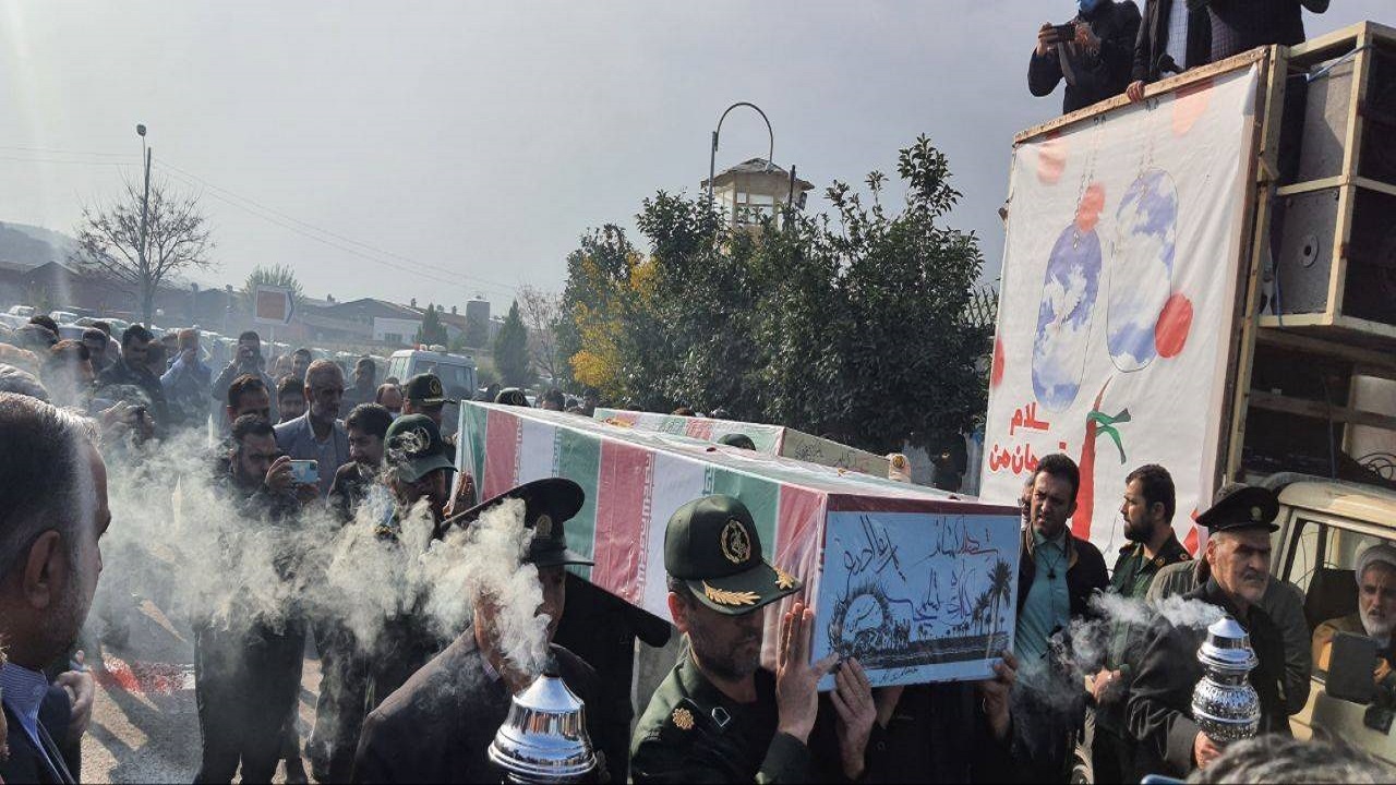پیکر ۲ شهید گمنام وارد گلستان شد + فیلم