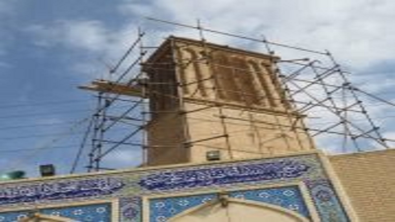 مرمت بادگیر مسجد تاریخی الرحمن یزد