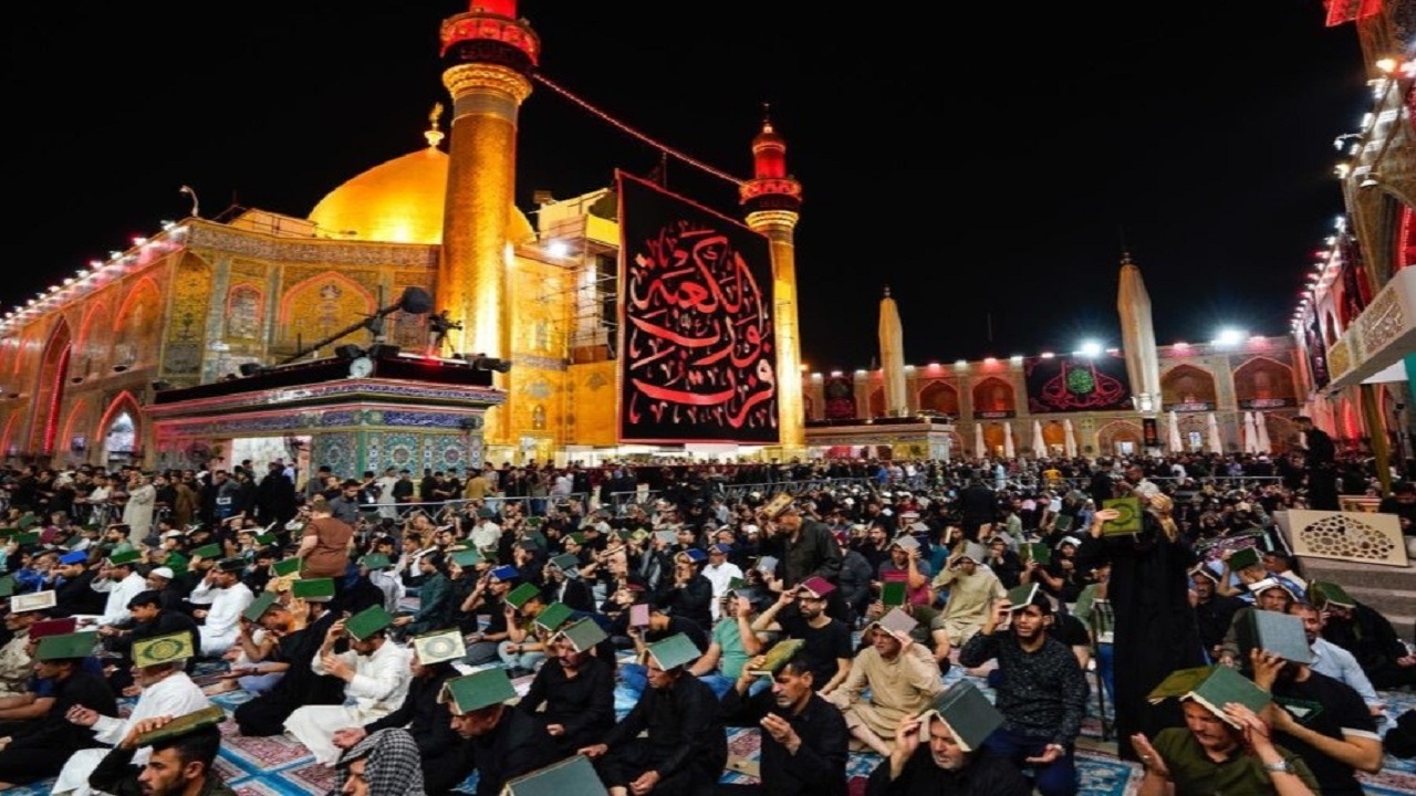 مراسم احیای شب قدر در حرم حضرت امیرالمومنین علی (ع) + فیلم