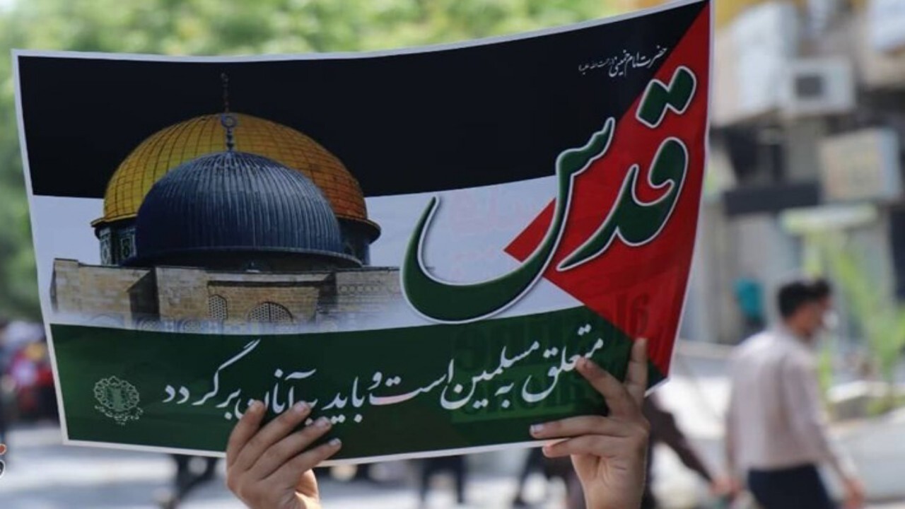 حمایت دانشجویان دانشگاه بین‌المللی یزد از مردم فلسطین + فیلم