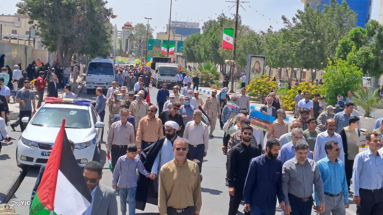 فریاد حمایت از قدس در بوشهر طنین&zwnj;انداز شد