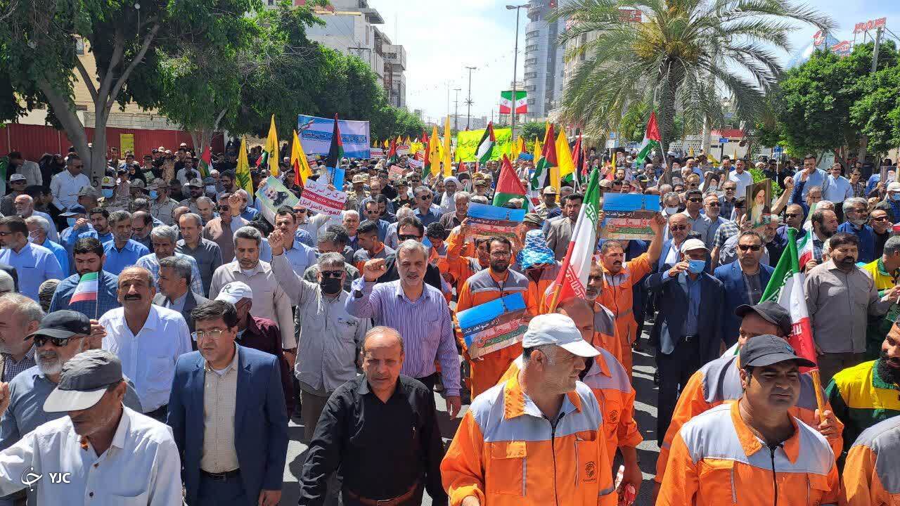 فریاد حمایت از قدس در بوشهر طنین&zwnj;انداز شد
