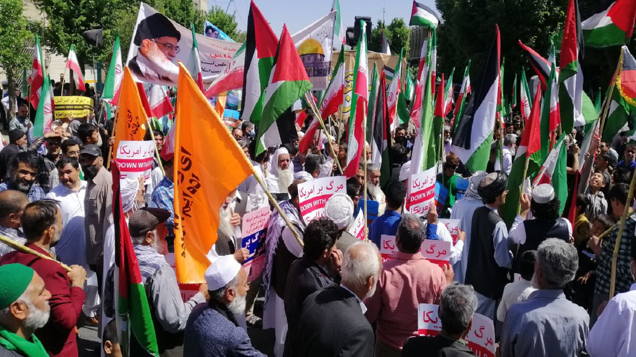 حضور مهاجران افغانستانی در راهپیمایی روز قدس یزد