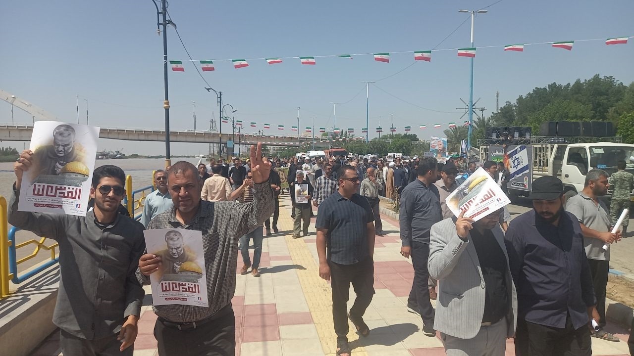 برخاستن صدای آبادان و خرمشهر در دفاع از فلسطین