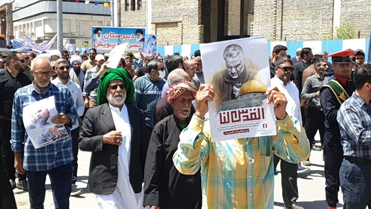 برخاستن صدای آبادان و خرمشهر در دفاع از فلسطین + تصاویر
