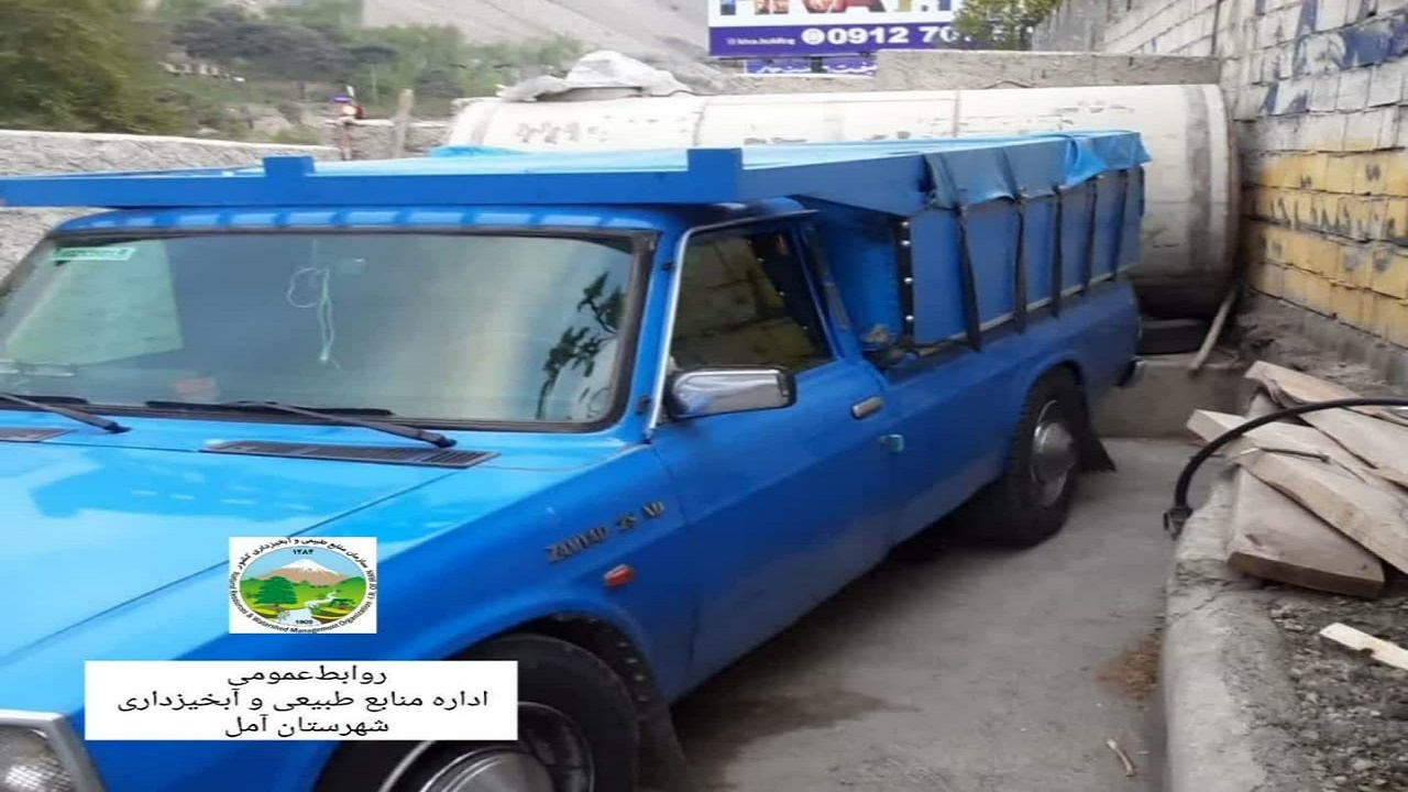 توقیف خودروی حامل چوب آلات جنگلی قاچاق در آمل