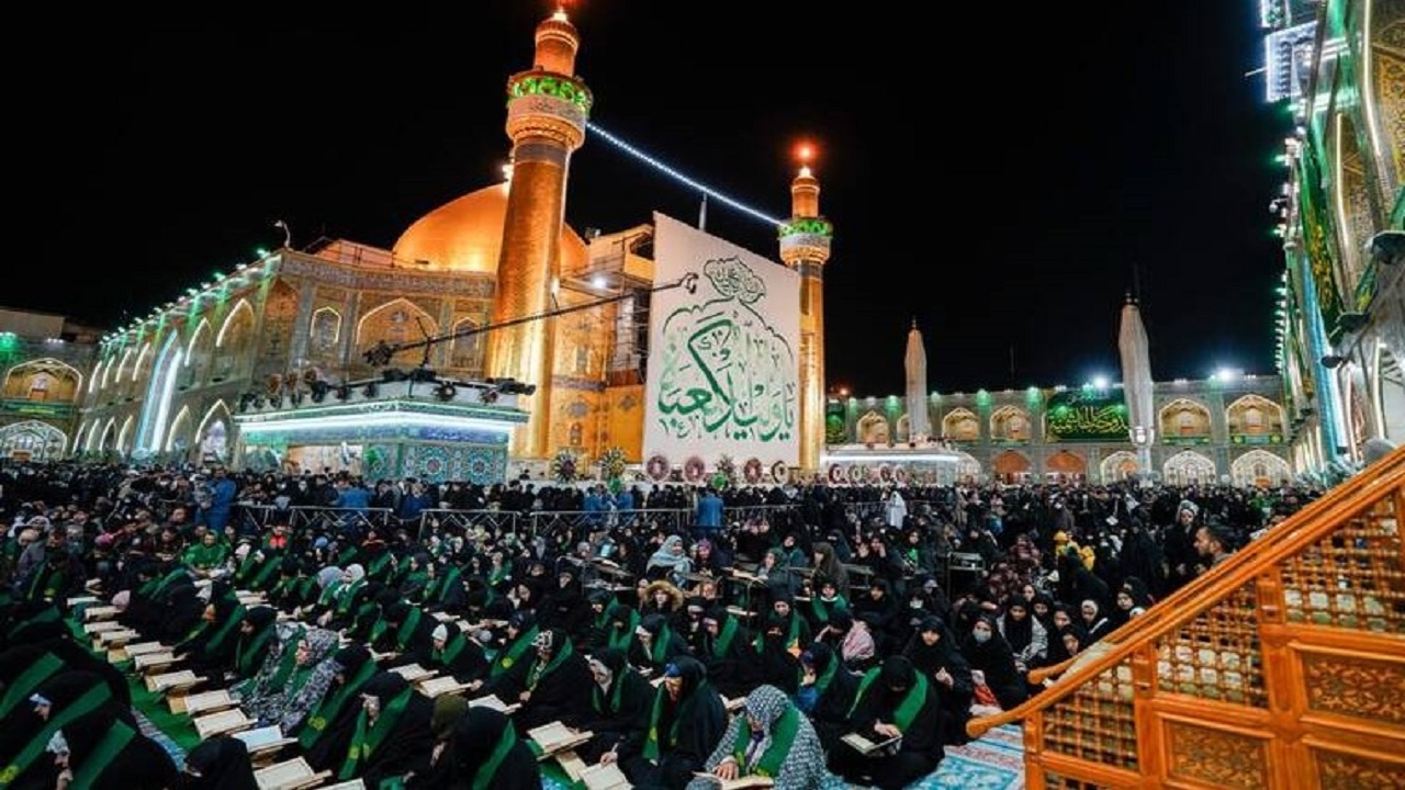 حال و هوای حرم حضرت علی (ع) در اولین سحر ماه مبارک رمضان + فیلم