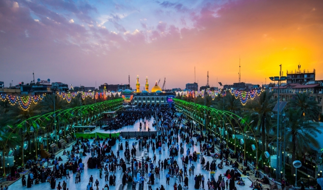 اولین غروب ماه مبارک رمضان به وقت کربلا + فیلم