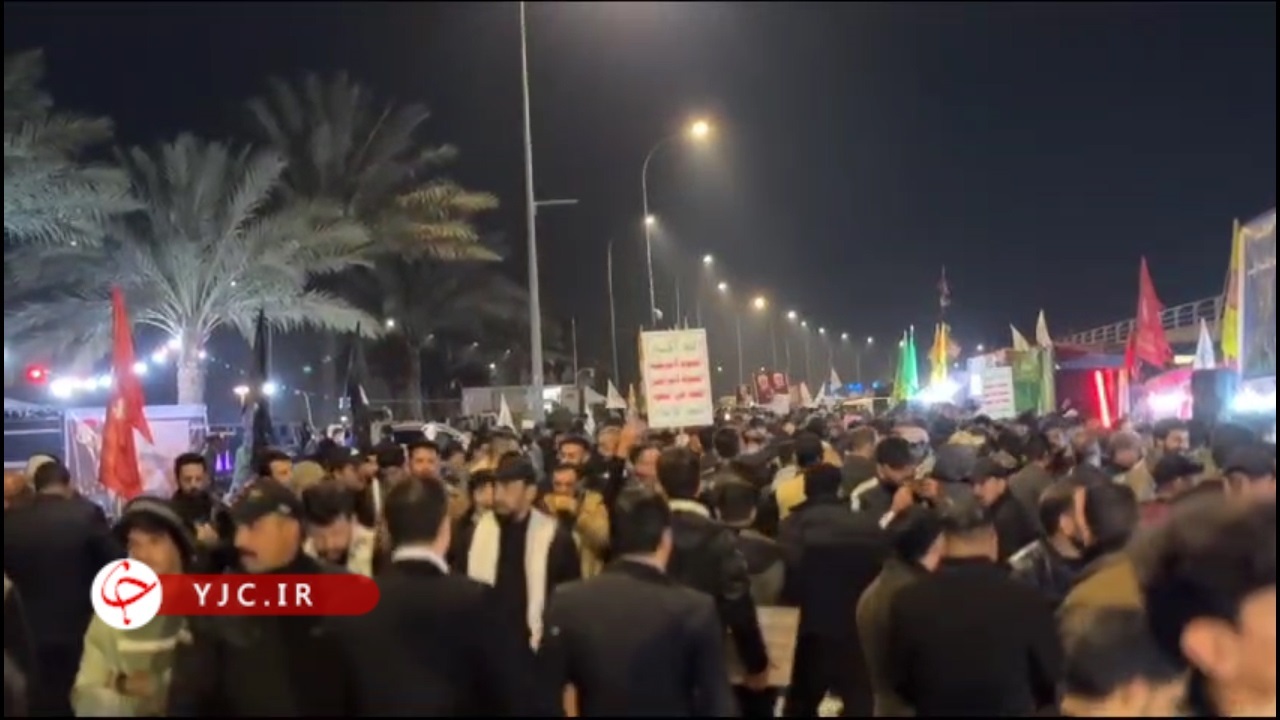 حال‌وهوای فرودگاه بغداد در شب سالگرد شهید سلیمانی + فیلم