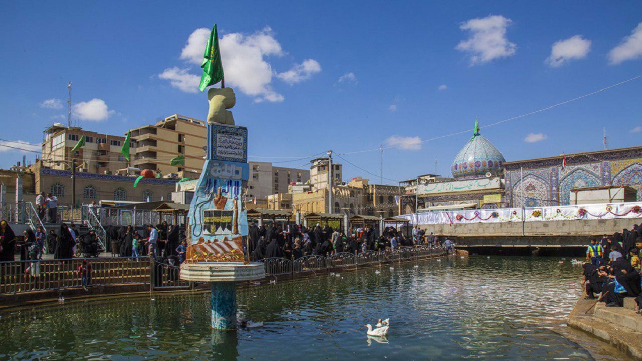 نهر علقمه میعادگاه زائران کربلای معلی + فیلم