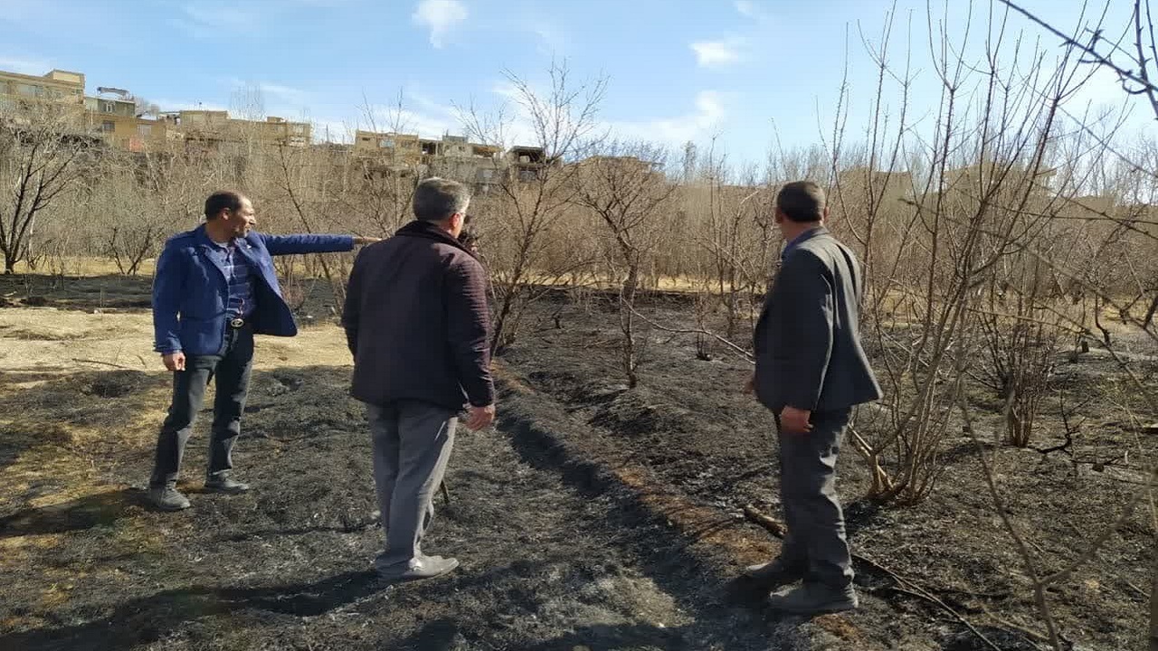 وقوع آتش سوزی در باغات روستای چم خلیفه