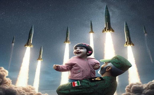 دختر کاپشن صورتی در آغوش سردار سلیمانی