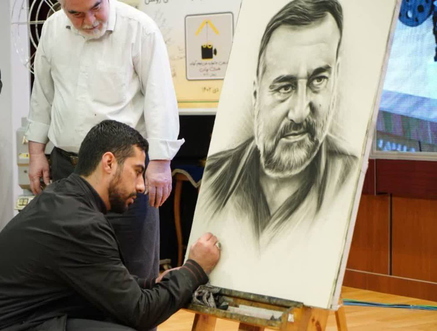 کشیدن نقاشی شهید رضی