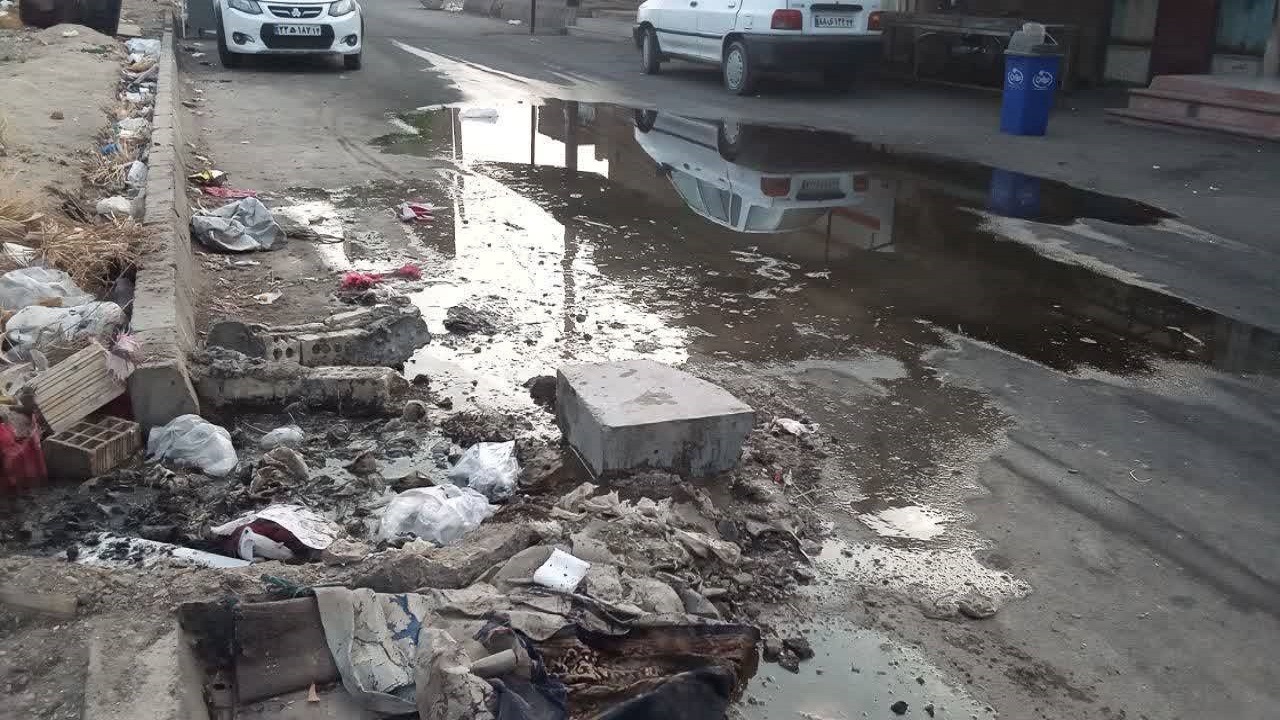 گزارش تصویری از وضعیت معابر بازارچه صدف اهواز بعد از بارندگی