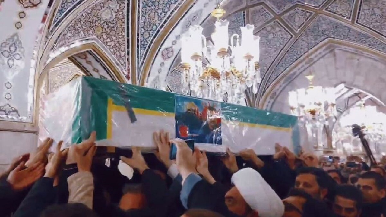 لحظات وداع با پیکر شهید سید رضی موسوی در حرم حضرت رقیه (س)