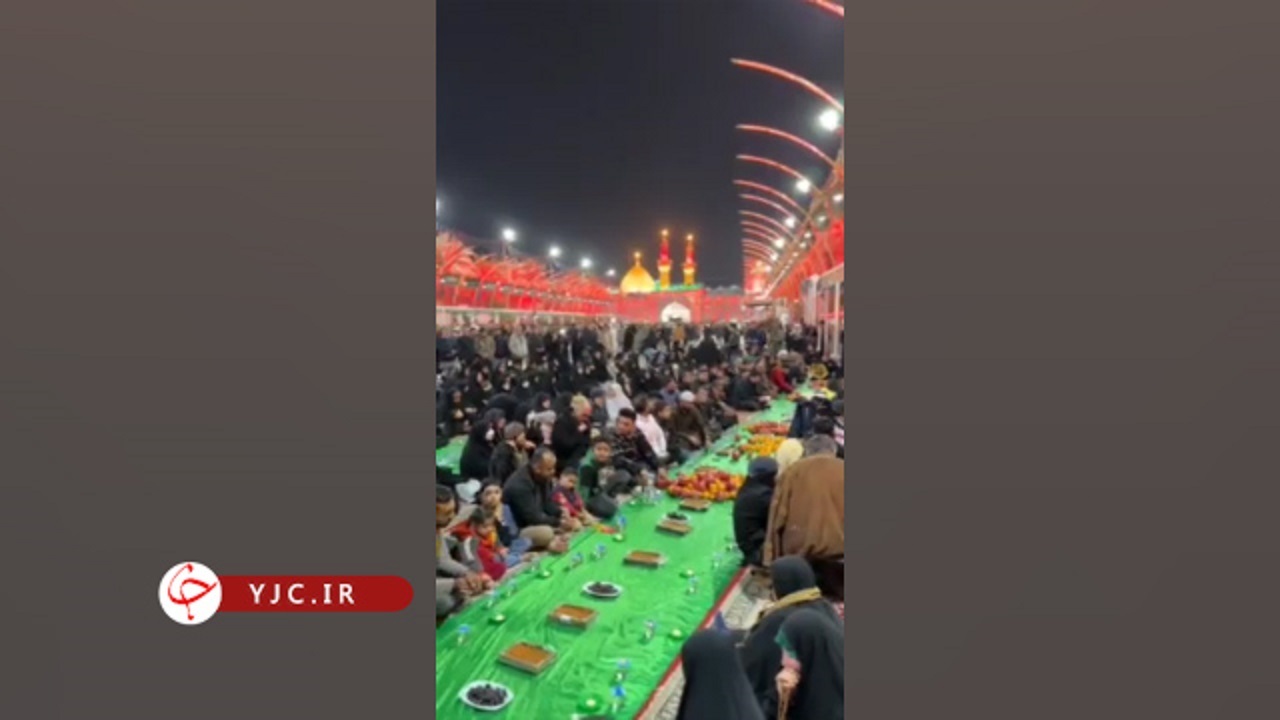 حال و هوای شب رحلت حضرت ام‌البنین (س) در بین‌الحرمین کربلای معلی + فیلم