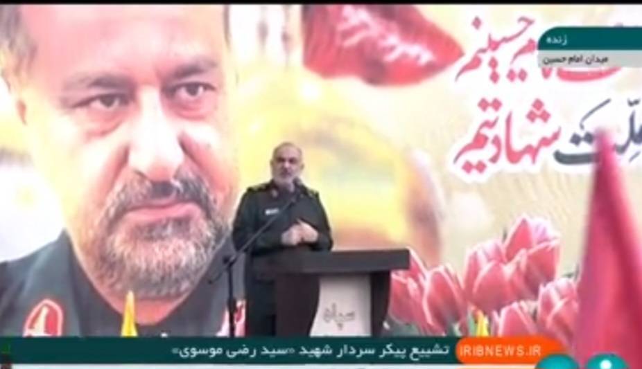 سرلشکر سلامی در مراسم تشییع پیکر پاک شهید سیدرضی موسوی در تهران