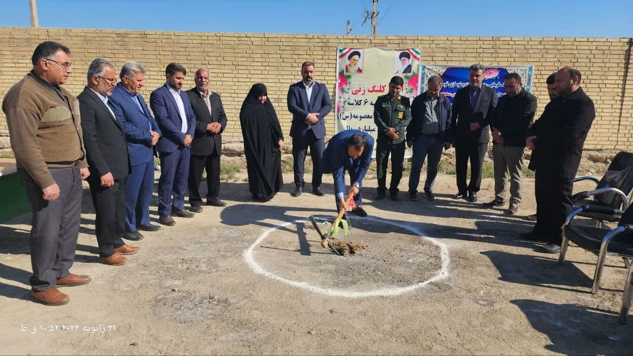 کلنگ زنی مدرسه ۶ کلاسه خیرساز در هندیجان جنوبی