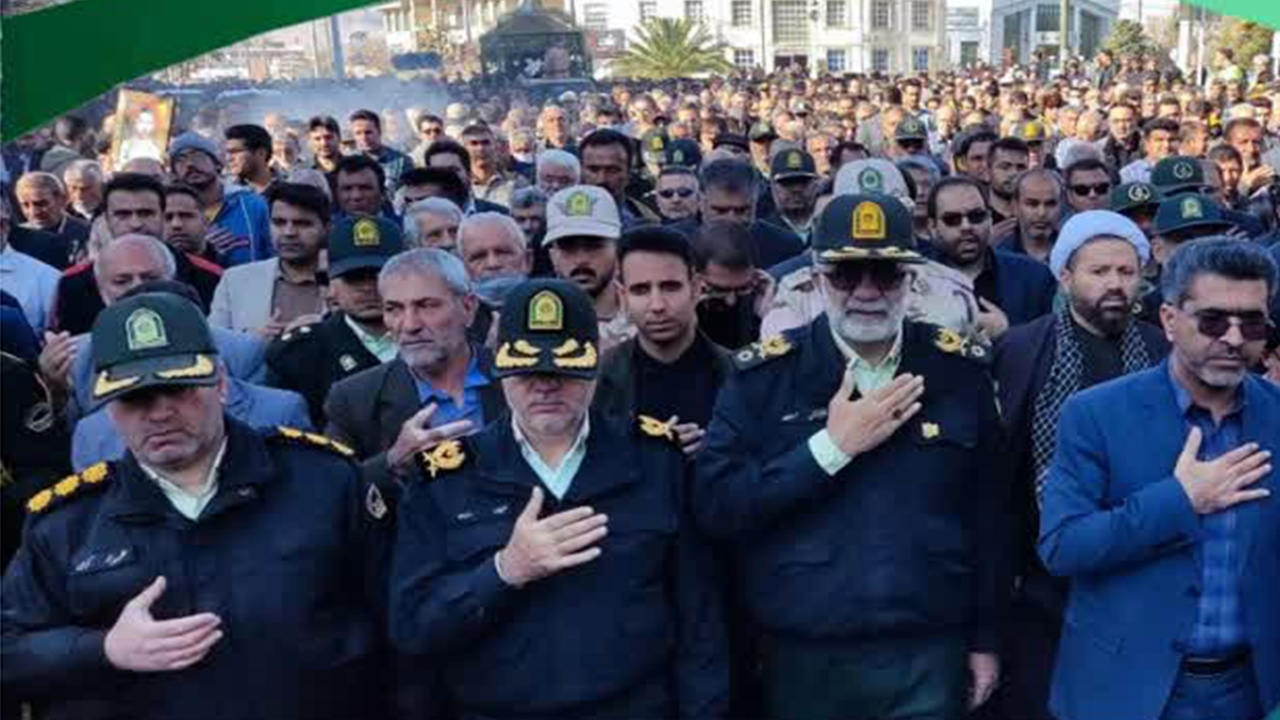 تشییع و خاکسپاری پیکر پاک شهدای امنیت در نی‌ریز فارس