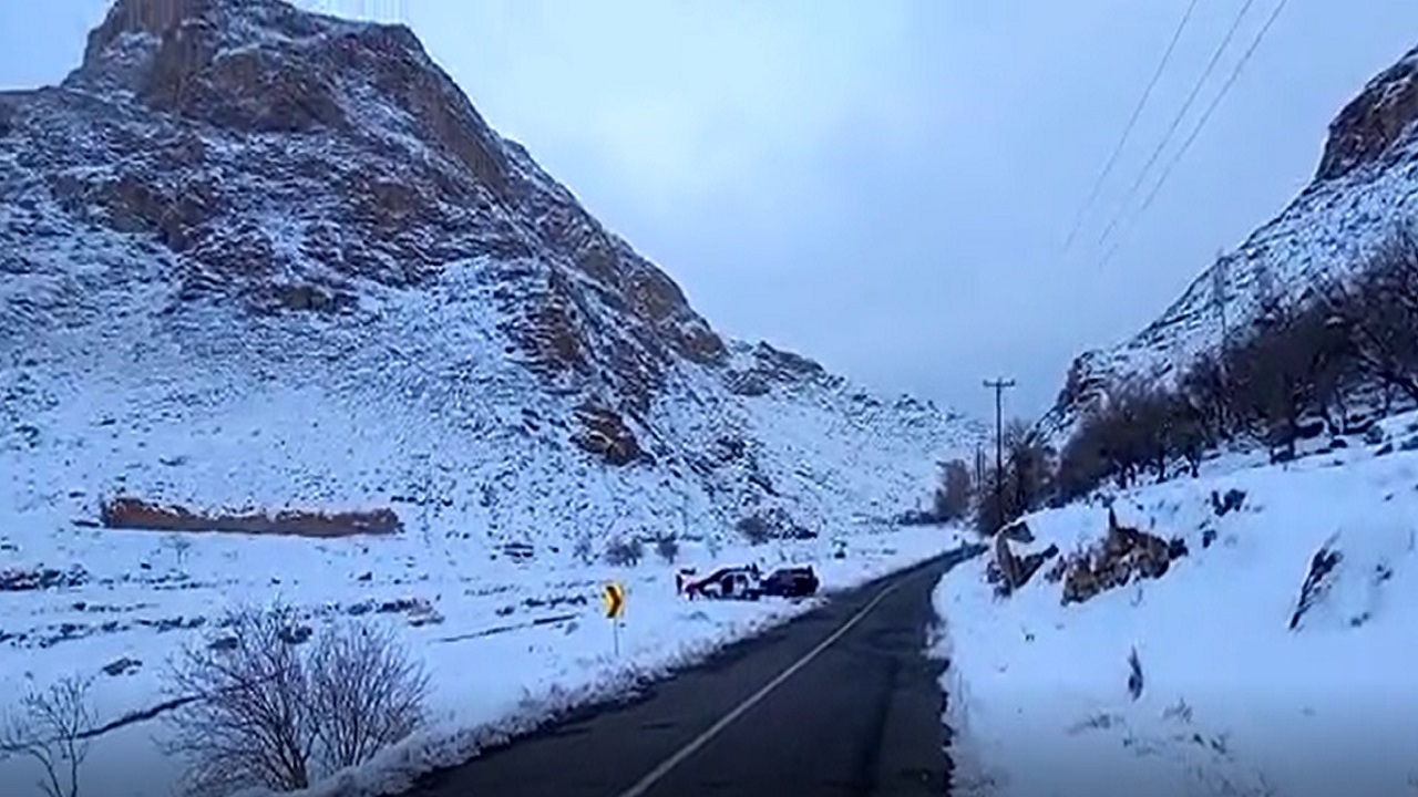 فیلمی از طبیعت برفی روستای نشلج کاشان