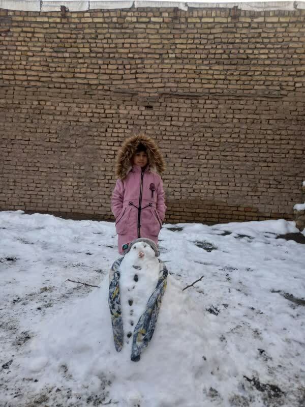 برف بازی و شادمانی کودکان