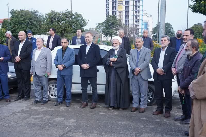 حضور مسئولان در آیین اهتزا پرچم