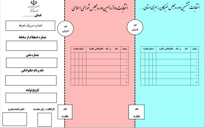 سازوکار رایگیری در انتخابات ۱۱ اسفند تعرفه رای