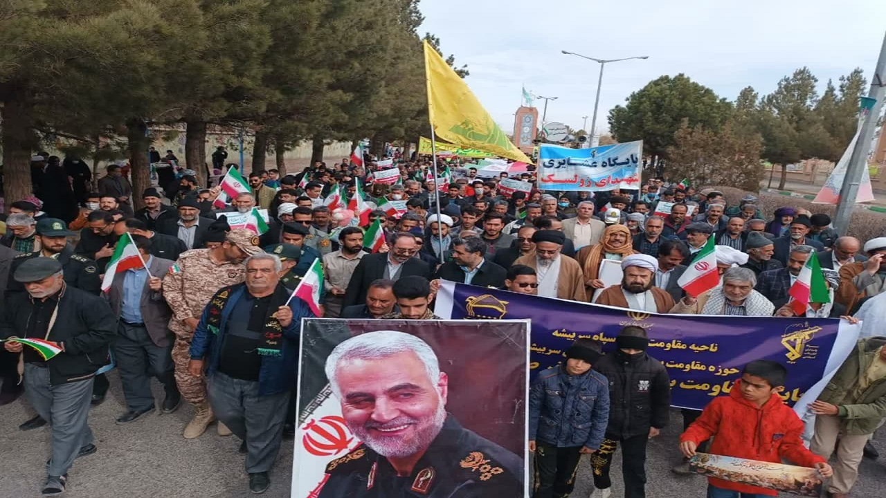 مردم شهرستان‌های خراسان جنوبی هم به میدان آمدند + تصاویر