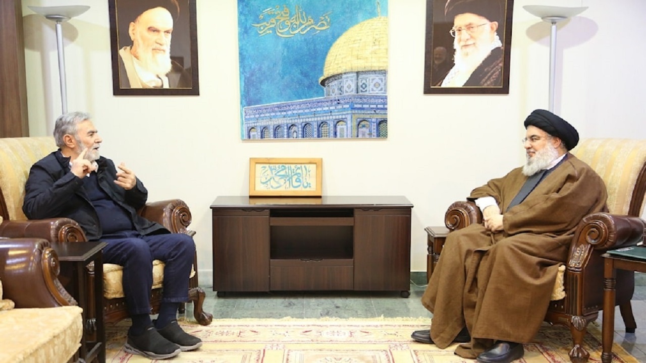 دیدار سید حسن نصرالله با دبیرکل جهاد اسلامی
