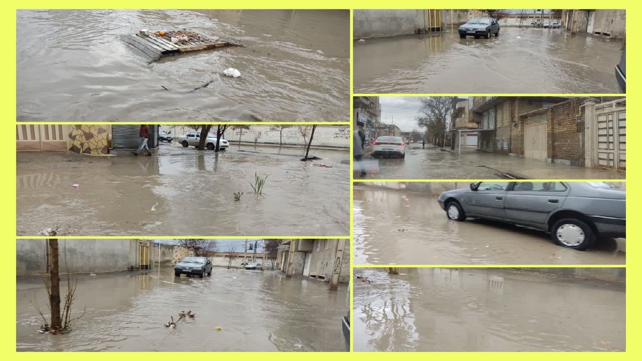 آبگرفتگی معابر در چند شهر لرستان بر اثر بارش باران/ رومشکان در صدر بارندگی