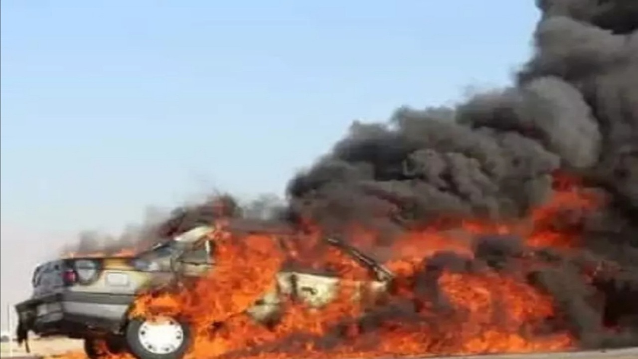 حریق خودروی ۴۰۵ در گناباد جان یک نفر را گرفت