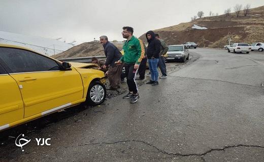 تصادف رانندگی در محور مریوان _ سنندج + تصاویر