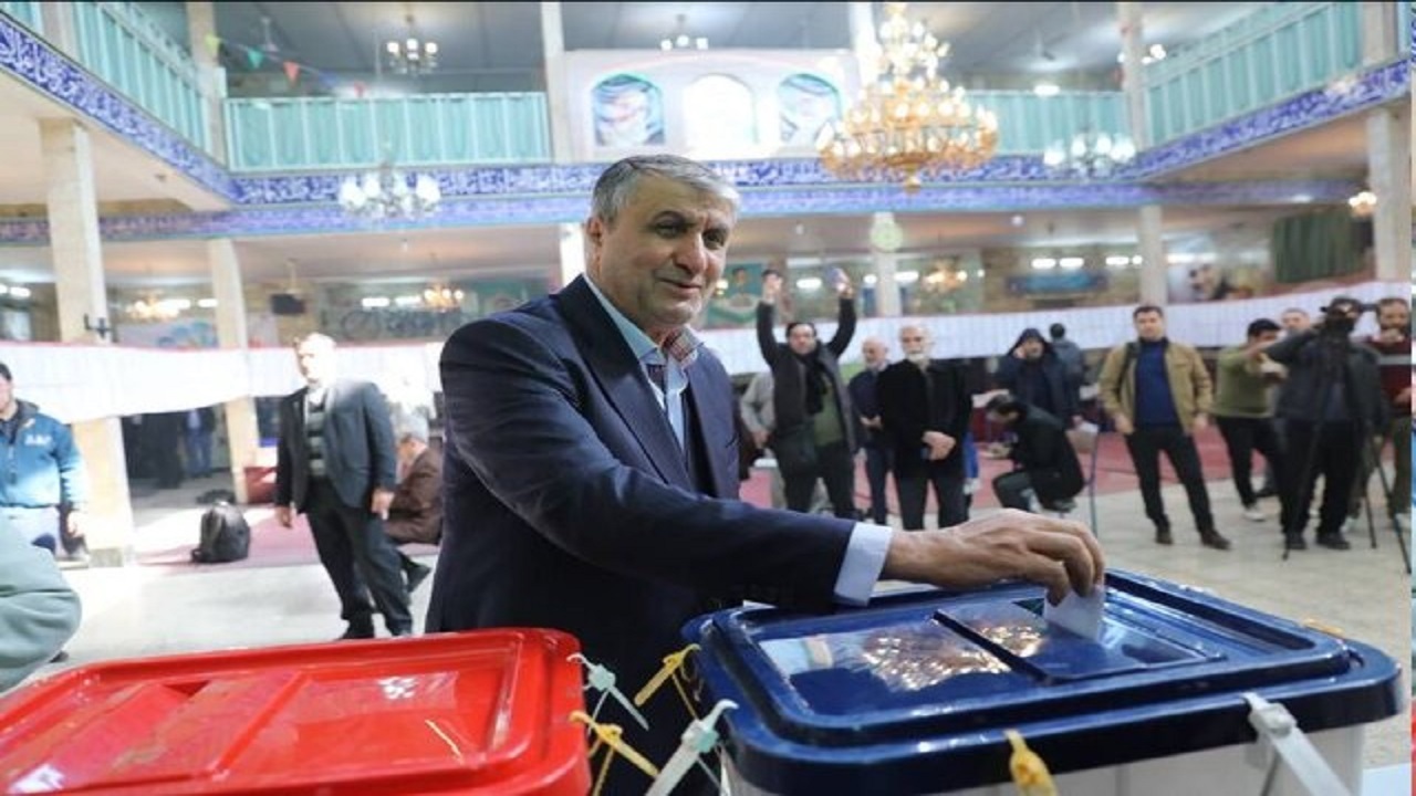 رئیس سازمان انرژی اتمی ایران در انتخابات شرکت کرد