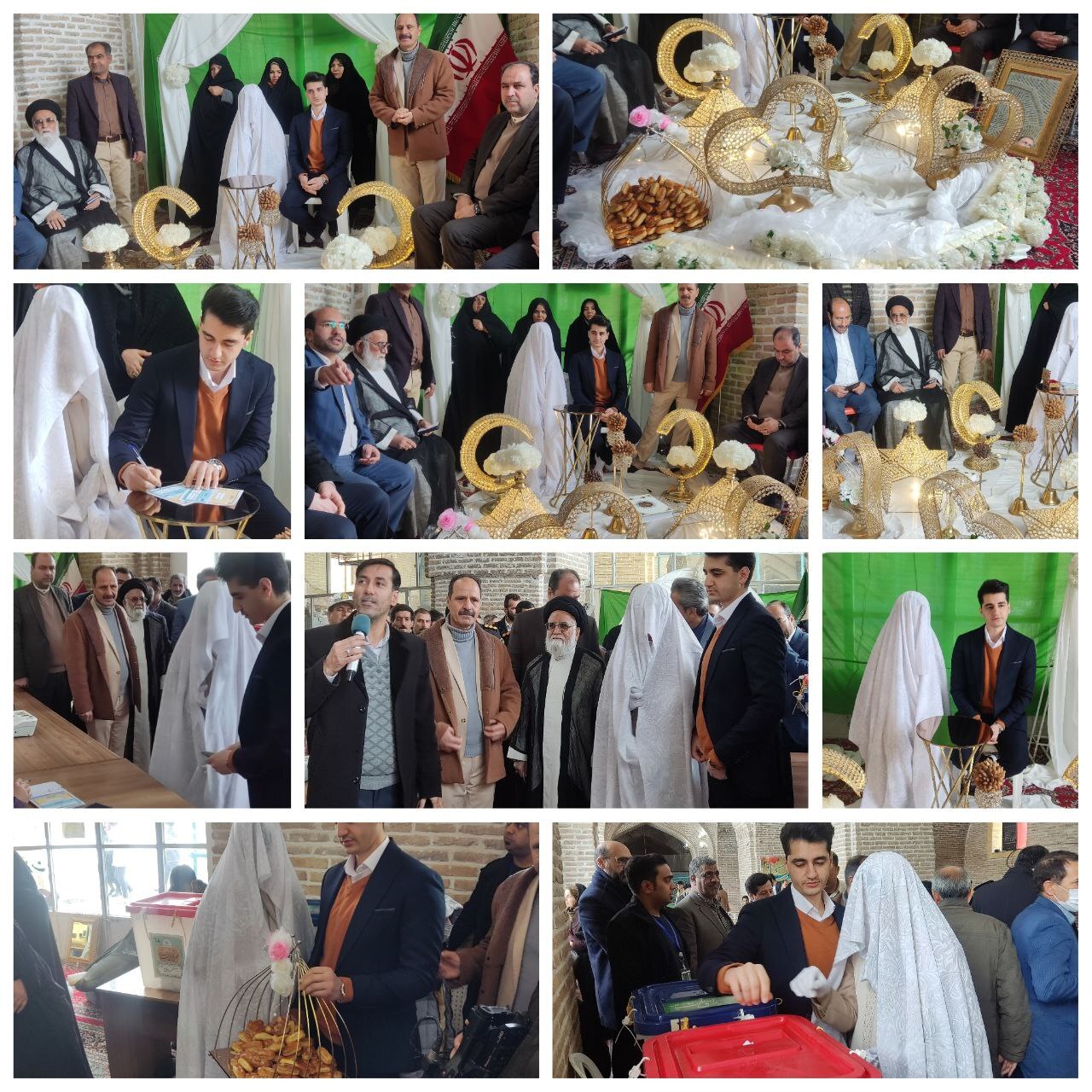 مراسم عقد در پای صندوق رای
