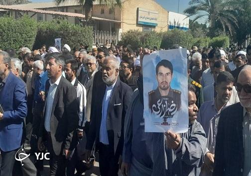 وداع بندرعباسی ها با پیکر شهید مدافع حرم