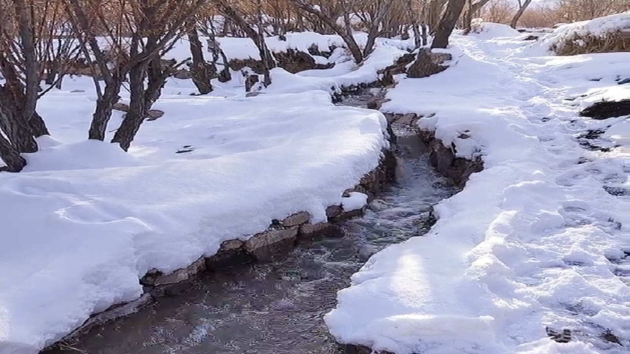 جلوه گری طبیعت زمستانی روستای انیک در استان خراسان جنوبی + فیلم