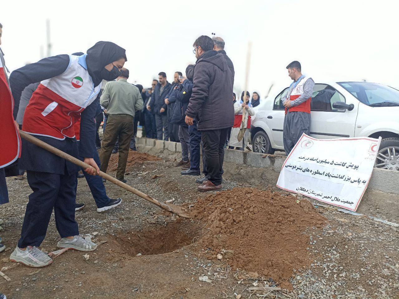 کاشت ۵ میلیون نهال توسط اعضای کانون دانش آموزی الزهراء در دهگلان