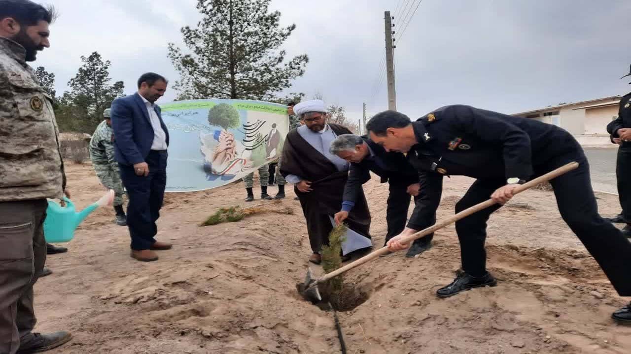 کاشت ۵ هزار اصله درخت به همت پایگاه دریایی سیرجان