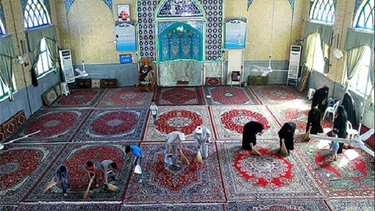 آمادگی مساجد برای ماه رمضان + فیلم