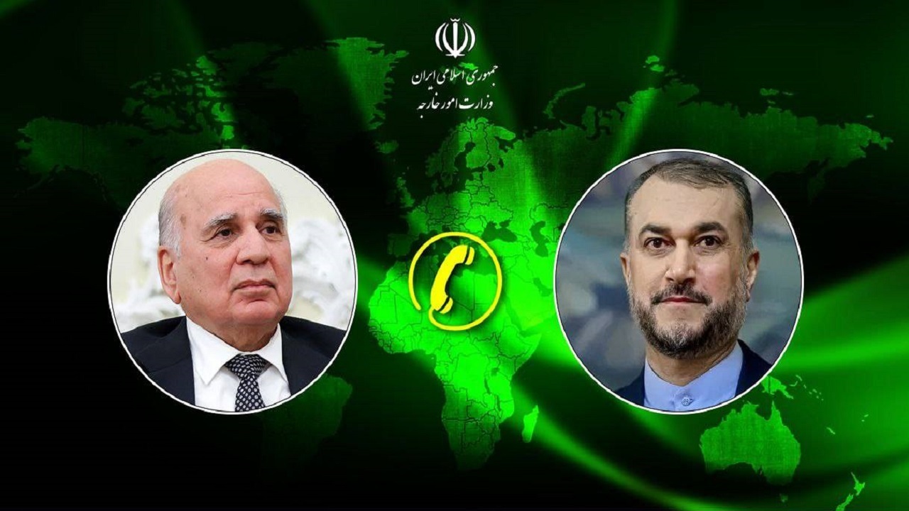 گفت‌و‌گوی تلفنی وزرای امور خارجه جمهوری اسلامی ایران و جمهوری عراق