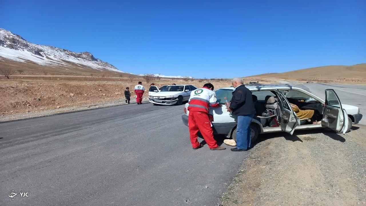 وقوع حادثه رانندگی در محور لارک به شیخ شبان با یک مصدوم و پنج حادثه دیده