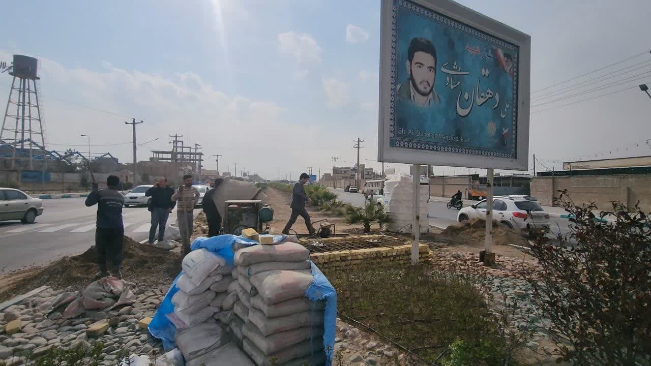رونمایی از المان شهید علی دهقان منشادی در یزد