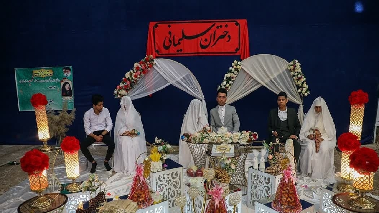 آغاز زندگی مشترک ۳ زوج اهوازی در کنار شهدای گمنام