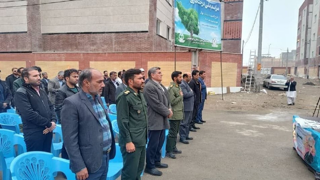 کاشت ۲ هزار اصله نهال درخت در سایت طرح نهضت ملی مسکن زاهدان آغاز شد